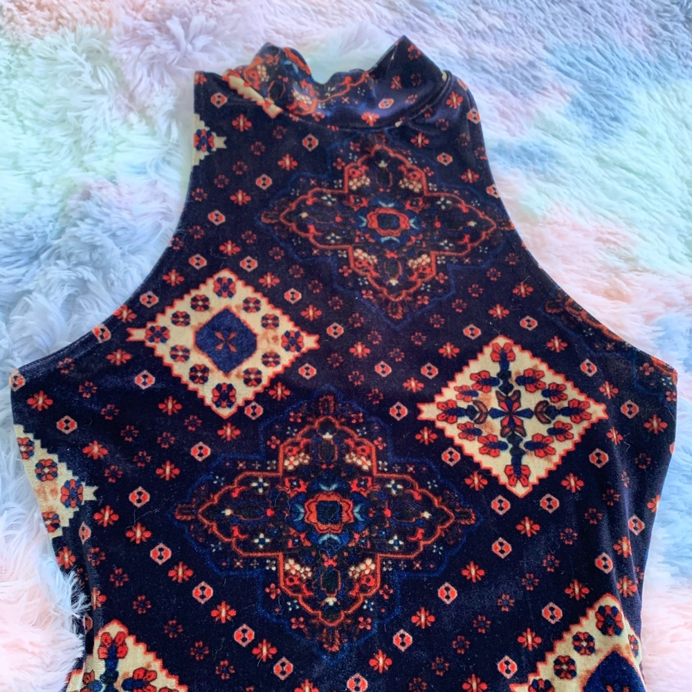 Rare brand new TopShop velvet psychedelic bodysuit
